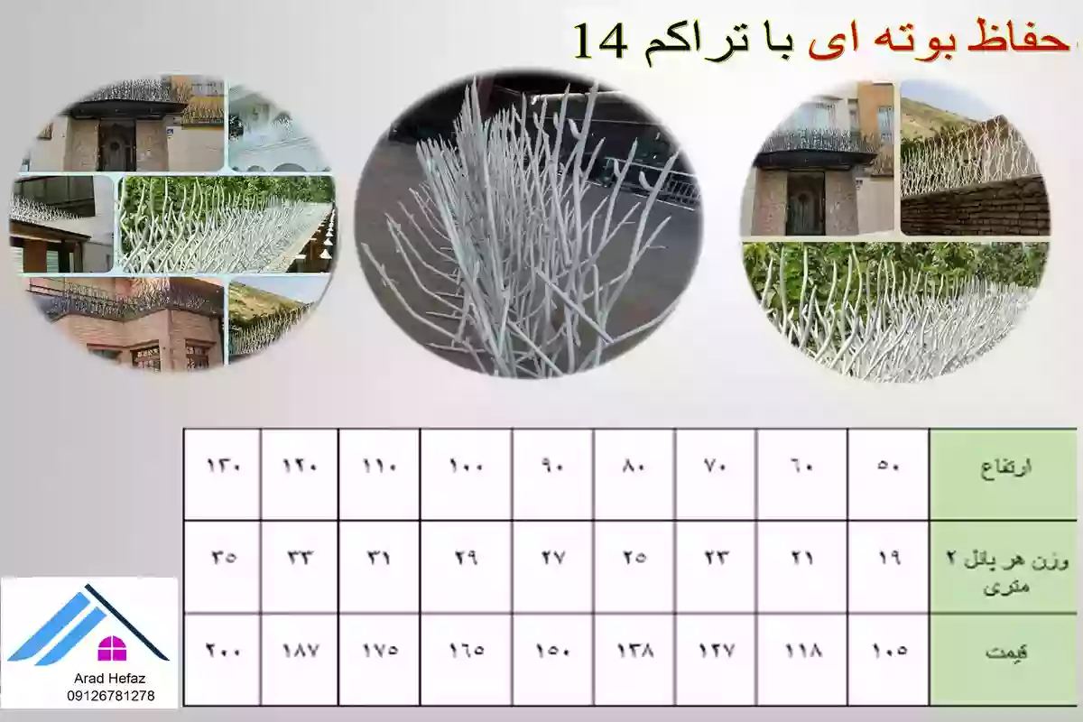 لیست قیمت حفاظ بوته ای